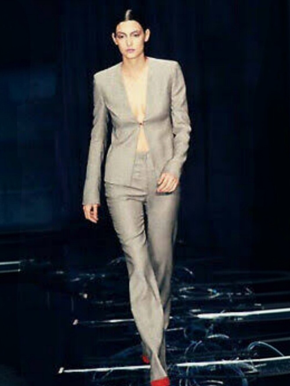 Versace Versus Vintage 1998 2 Piece Grey Pant Suit Pants & Blazer Set